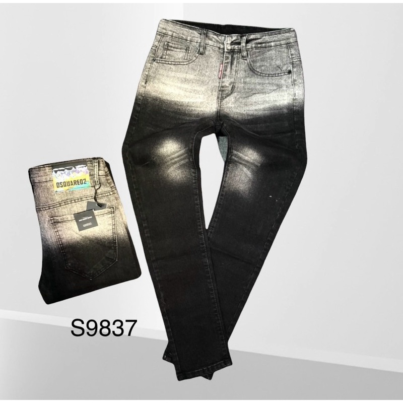 Quần jean thời trang có hoạ tiết phối mầu, Quần bò ống côn nam phong cách hàn quốc btshop từ 28 đến 32