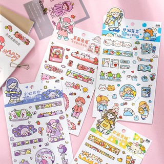 Set 6 Tấm Hình Dán Trang Trí Dễ Thương
