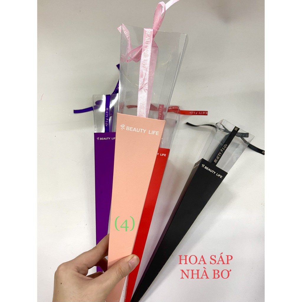 Hộp Mica Đựng 1 Bông Đủ Màu Siêu Đẹp  - Hoa Sáp Nhà Bơ