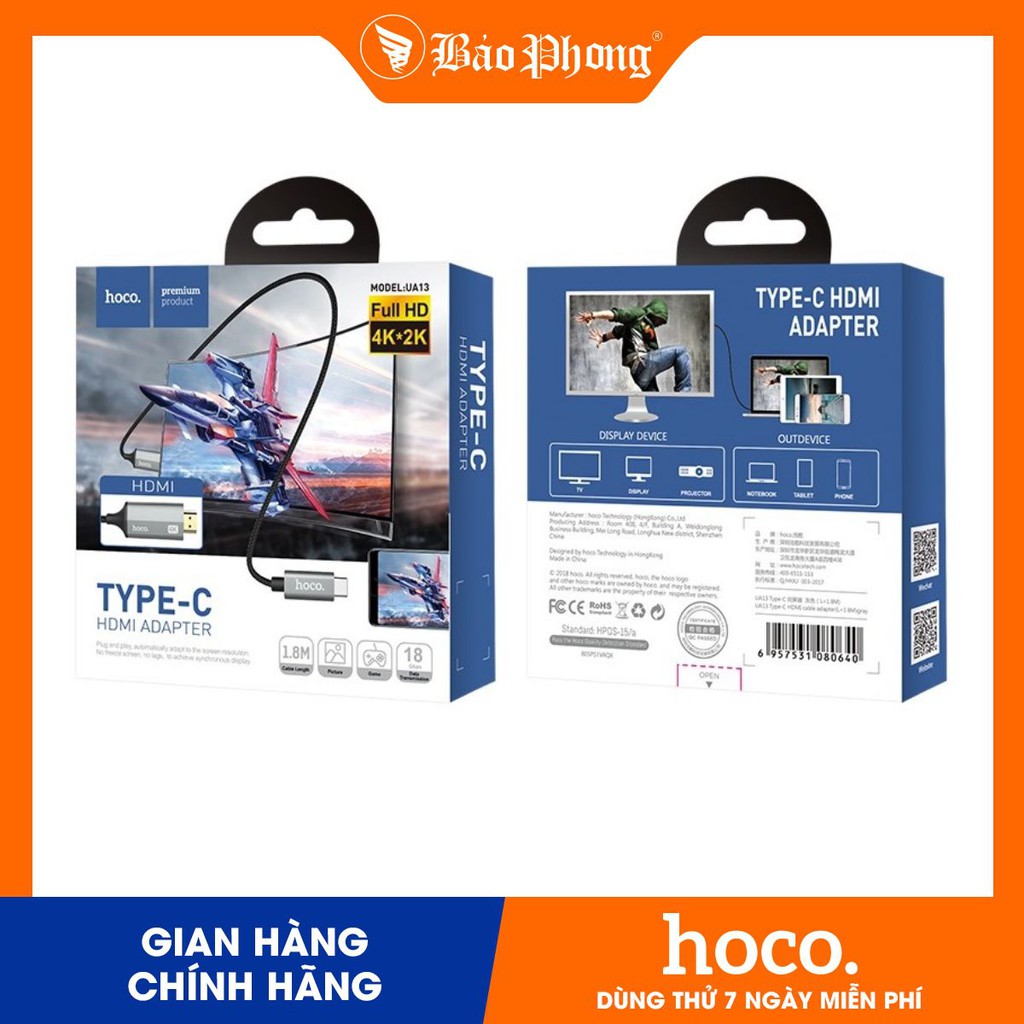 Cáp HDMI Type- C Hoco UA13