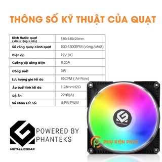 Quạt tản nhiệt PHANTEKS Metallic Gear Skiron 140mm