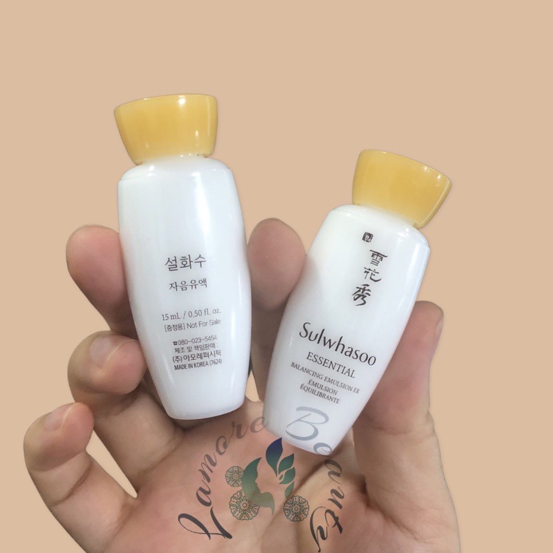 2 chai sữa dưỡng ẩm ngăn lão hoá Sulwhasoo Esential 15ml Date 2023
