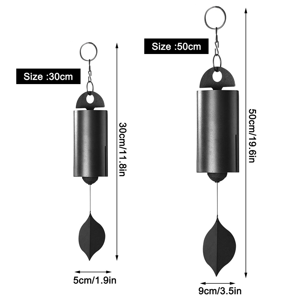 [Hàng Có Sẵn] Chuông Gió Kim Loại Âm Nhạc Đen Tuyệt Vời Với Âm Thanh Tuyệt Vời Trang Trí Nhà Cửa