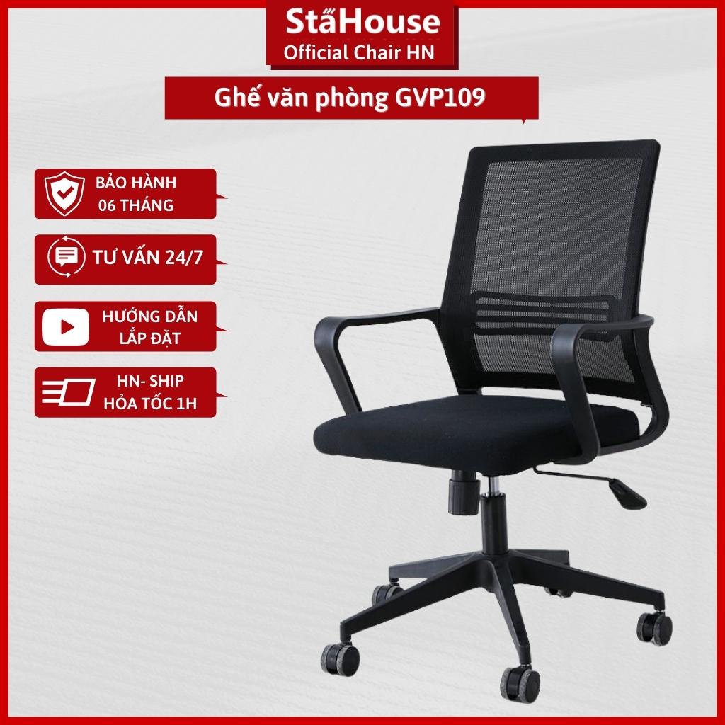 Ghế Văn Phòng Lưng Lưới Chân Xoay GVP B107, Ghế Làm Việc Stahouse Official Chair HN