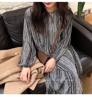Đầm vintage hoạ tiết đủ size