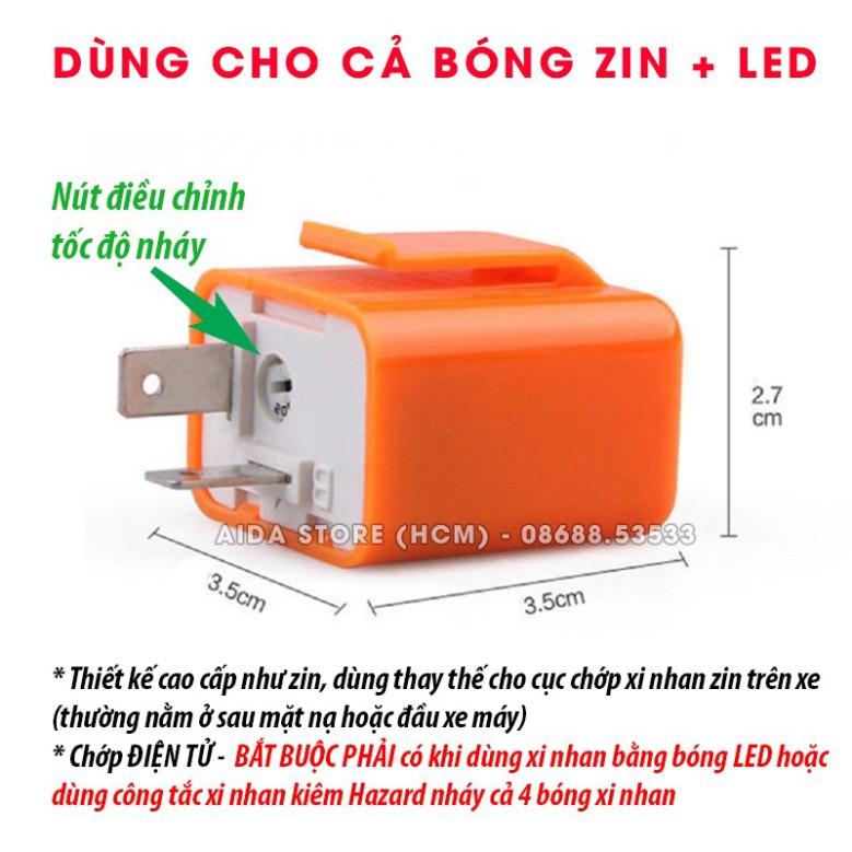 [G01] LED Flasher Relay - Chớp xi nhan điện tử cho xe máy S033