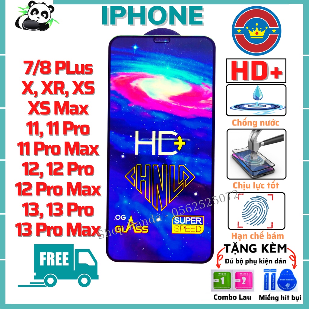 Kính cường lực iphone 11 pro max/ 12 pro max/ 13 pro max/ x/ xs max/ xr/ 7 plus/ 8 plus/ 6/ 6s plus/ se - Full màn 21D