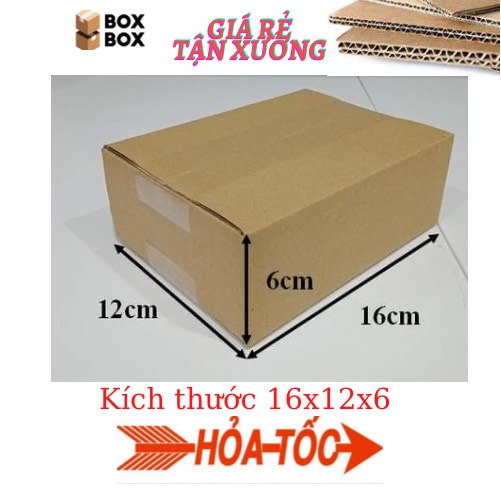 Thùng hộp carton bìa giấy đóng gói hàng kích thước 16x12x6 giá rẻ tận xưởng giao hỏa tốc nhận hàng ngay