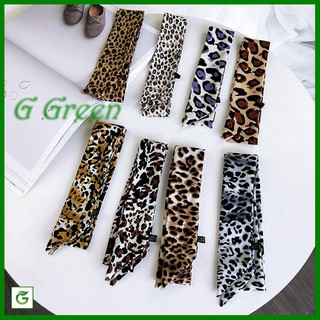 Khăn lụa turban dài satin da báo 5x90cm