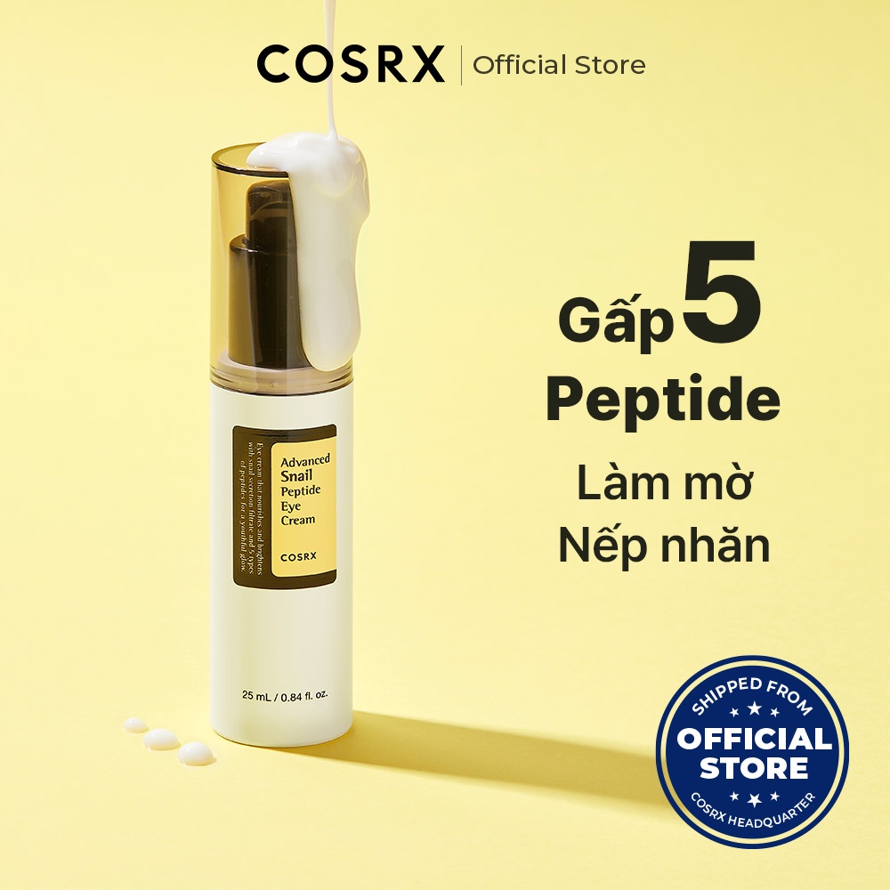 Kem dưỡng da mắt COSRX Advanced Snail Peptide Eyecream 25ml chiết xuất ốc sên cao cấp