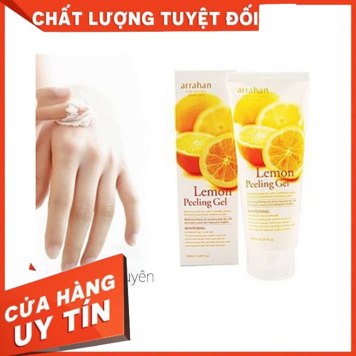 TẨY DA CHẾT ARRAHAN LEMON PEELING GEL ( hương chanh ) 180ML ,làm sạch da,bụi bẩn,bã nhờn giúp da trắng sáng