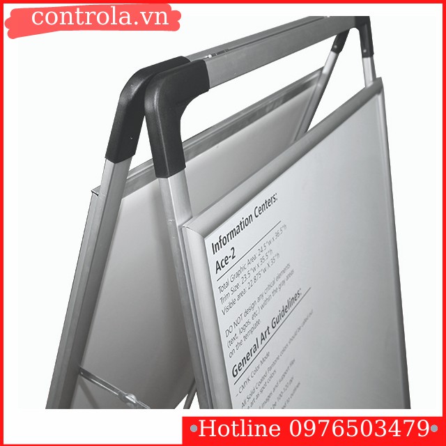 Giá kệ chữ A 2 mặt bằng nhôm Bảng menu nhà hàng Bảng chỉ dẫn CONTROL A DISPLAY