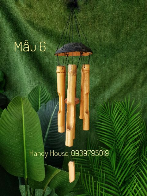 Chuông gió bằng tre nứa mang lại bình yên, gần gũi thiên nhiên