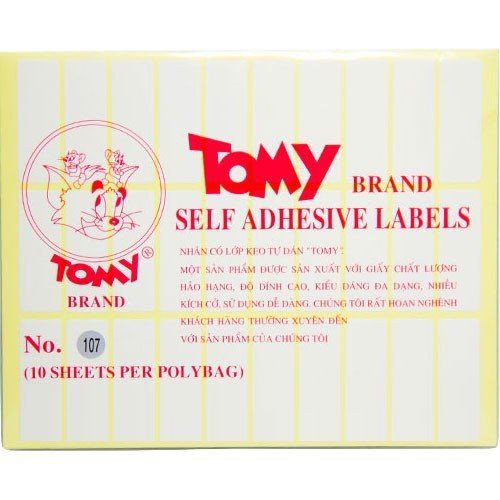 Giấy decal in mã vạch Tomy A5