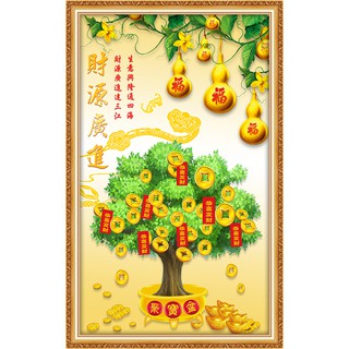 Tranh dán tường Cây Tài Lộc Phát Tài Phát Lộc nhiều kích thước LunaTM-0222K