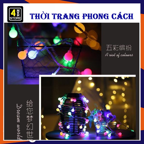 ⚡ Xinh Lung Linh ⚡ Dây Đèn Nháy Bóng Tròn To 7 Màu - Đèn Trang Trí - Dây Đèn Led Lấp Lánh Đêm Noel