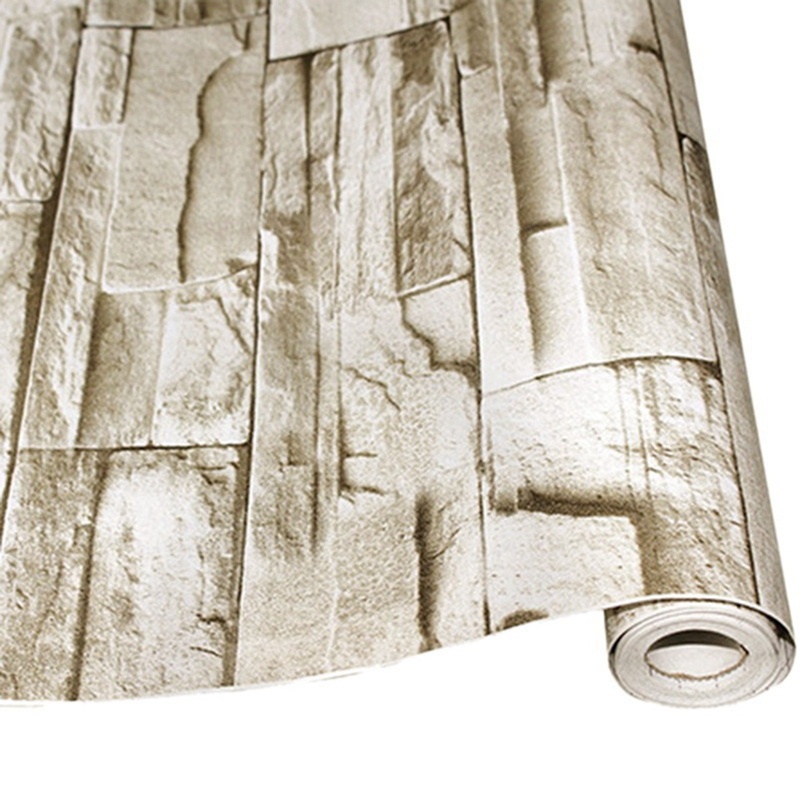 Giấy Dán Tường 6M Họa Tiết Gạch Đá 3D