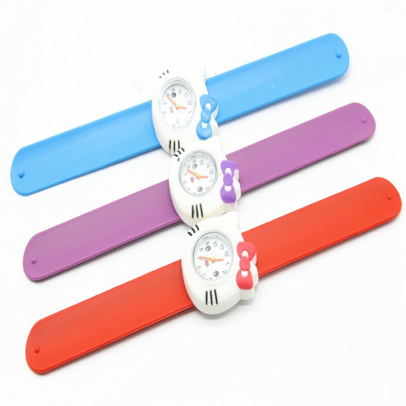 Đồng Hồ Dây Cao Su Hình Hello Kitty Cho Bé