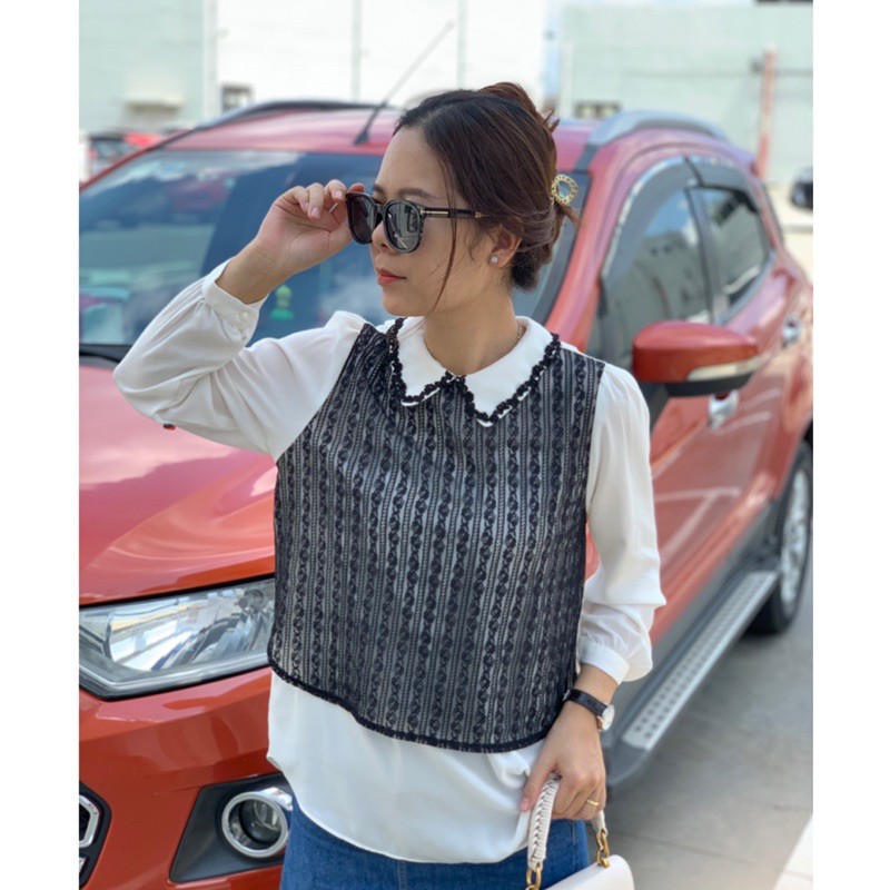 Áo sơmi phối ren sang chảnh