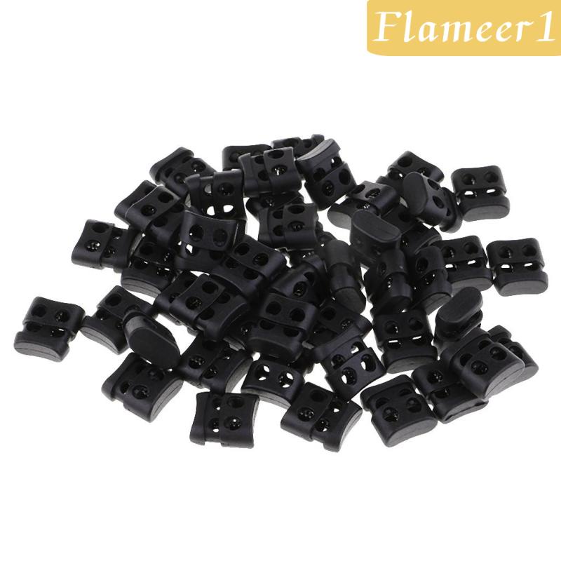 1 [flameer1] 50 Cái Khóa Dây Nhựa Hai Lỗ Cho Túi Dây Giày