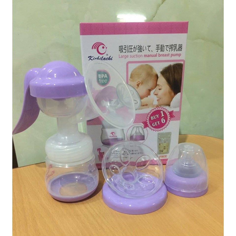 tuan0115 Máy Hút Sữa Bằng Tay kichilachi (Tặng 6 túi trữ sữa 100ml) tuan0115