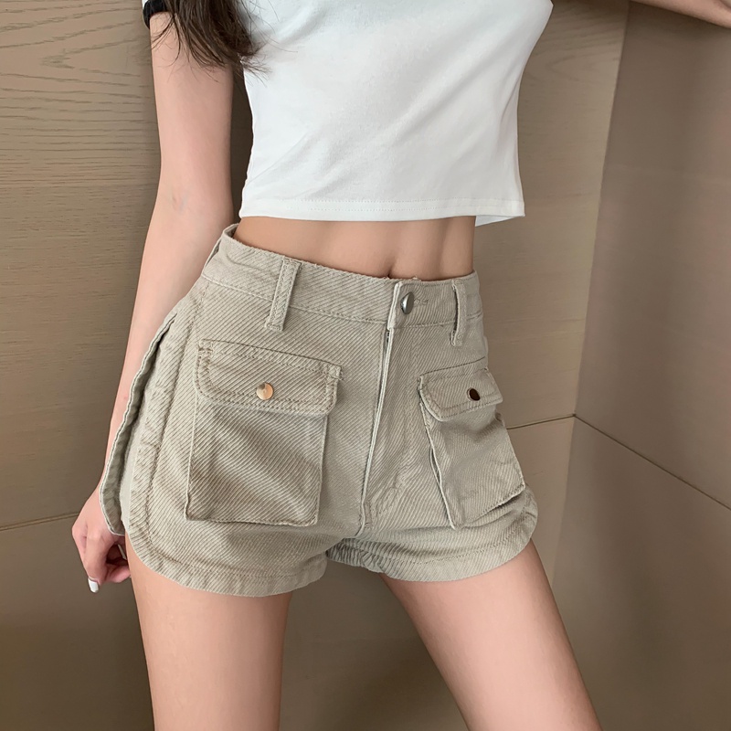 Quần Short Denim Lưng Cao Dáng Chữ A Thiết Kế Mới Thời Trang Mùa Hè Dành Cho Nữ 2021