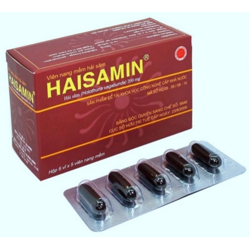 Viên nang mềm hải sâm HAISAMIN ⚡ Tặng quà ⚡ Hộp 30 viên Giúp hỗ trợ bồi bổ cơ thể
