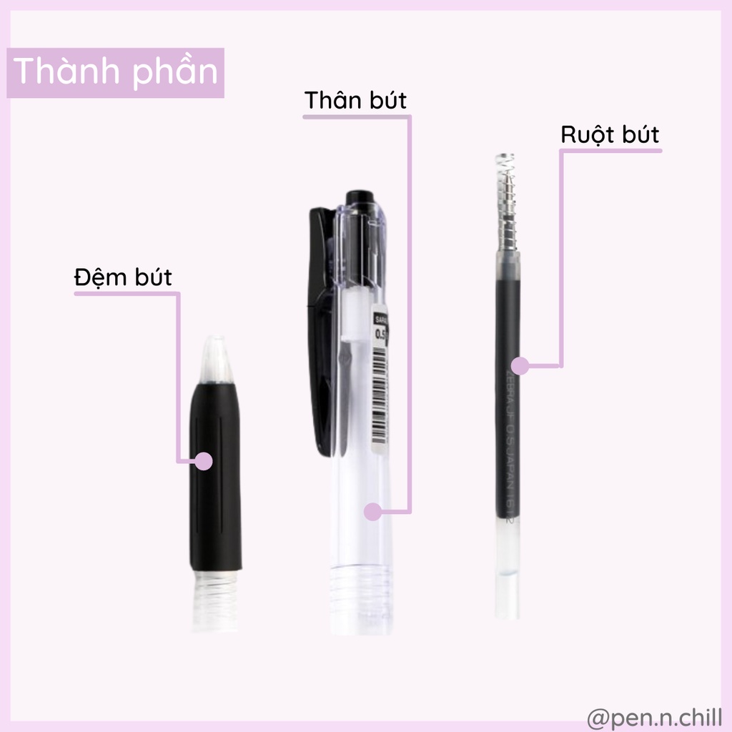 Bút Gel Zebra Sarasa Clip - Cỡ Ngòi 0.5mm - 4 Màu Cơ Bản
