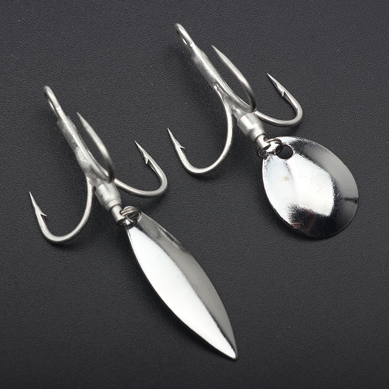 5 cái #8 #6 #4 #Set 2 lưỡi câu cá bằng thép Carbon màu bạc