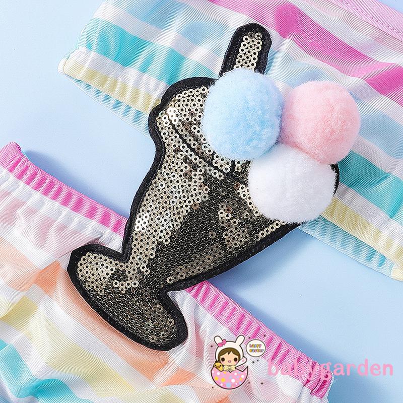 Bộ Đồ Bơi Một Mảnh Cổ Yếm Nhún Bèo Kẻ Sọc Nhiều Màu Đính Kim Sa Lấp Lánh Cho Bé Gái 3-24 Tháng Tuổi