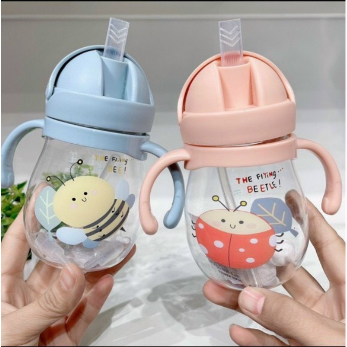 [Tặng cọ ống hút] Bình tập uống nước cho bé 250ml