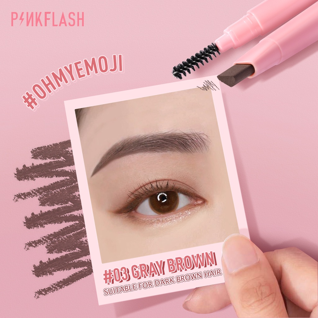 Set mỹ phẩm Pinkflash 3 món bút kẻ mắt nước+mascara+bút lông mày màu đen trang điểm chống nước