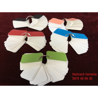 TẶNG 1 XẤP KHI MUA 10 Xấp flashcard trắng siêu dày bo góc tặng kèm khoen bìa