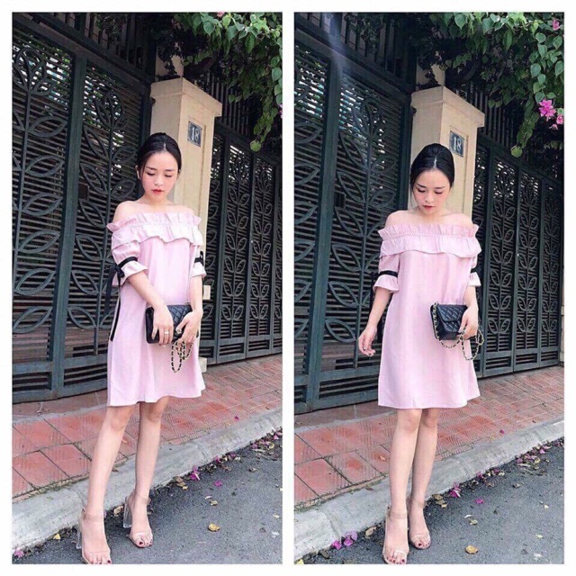 Váy trễ vai tay nơ