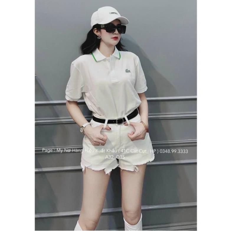 HÀNG MỚI  - ÁO POLO CÁ SẤU XANH NỀN TRẮNG