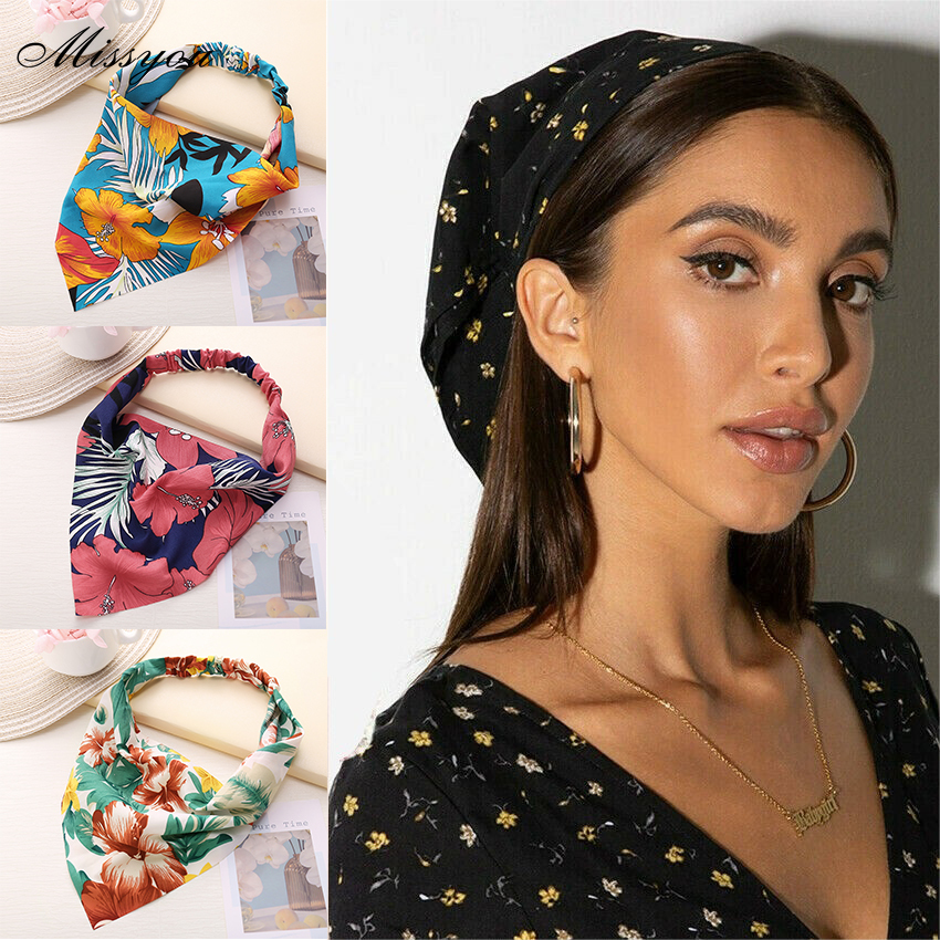 Khăn Xếp In Bandana Băng đô Cài Tóc Thời Trang Phụ Kiện Tóc Nữ