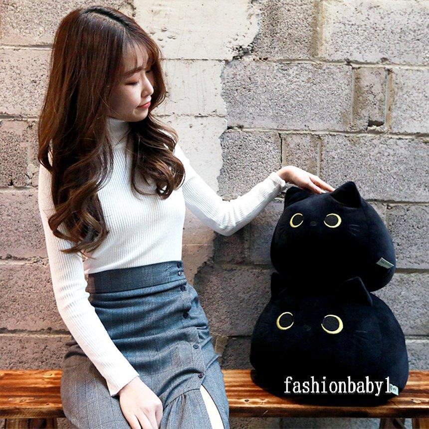 Búp bê nhồi bông hình chú mèo đen mềm mại đáng yêu