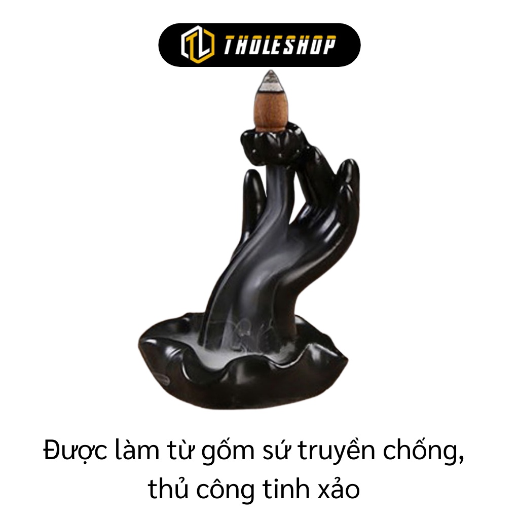 Thác Trầm - Thác Khói Trầm Hương Hình Bàn Tay Phật Gốm Sứ Cao Cấp 4663