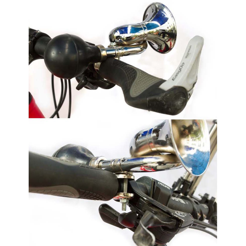 Kèn hơi xoắn ốc vỏ kim loại gắn xe đạp - Còi hơi cho xe đạp