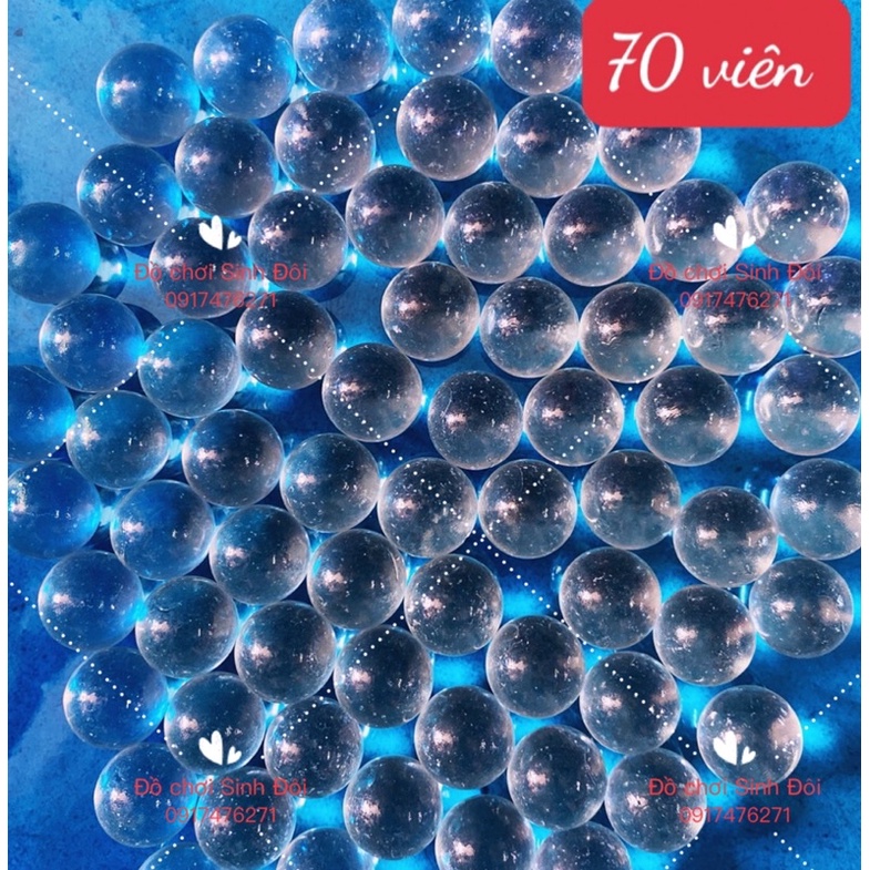 Bi thủy tinh trắng trong nhỏ 16mm- 70 viên -bi ve truyền thống