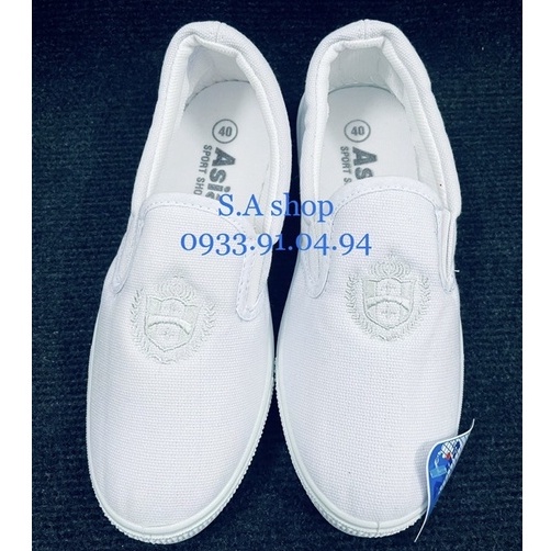 Giày thể thao xỏ/lười TRẮNG NAM ASIA