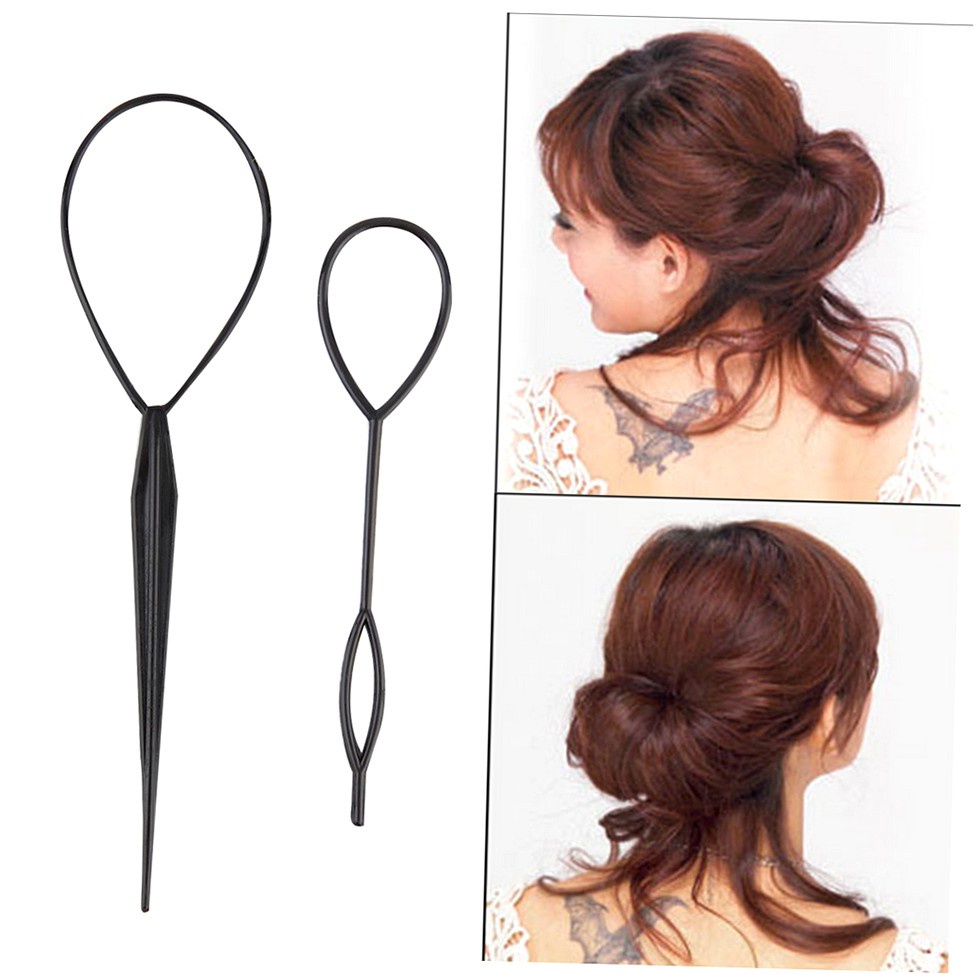 Dụng cụ tết tóc đuôi ngựa màu đen bằng nhựa tiện dụng dành cho nữ