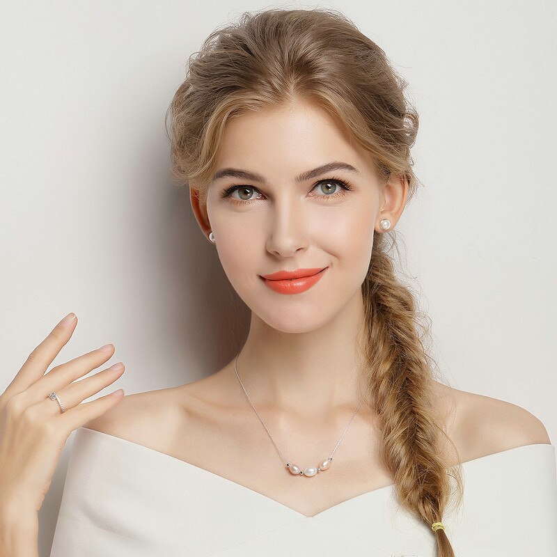 Đôi Bông Tai BAMOER PAS489 Bằng Bạc 925 Thật Đính Hạt Ngọc Trai Tròn Trắng Đẹp Thanh Lịch Dành Cho Nữ Đính Hôn