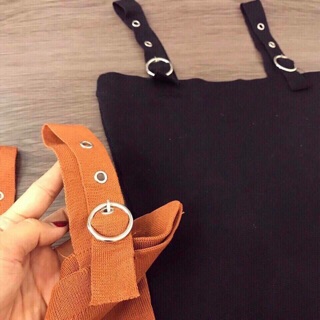 Đầm thun gân 2 dây body