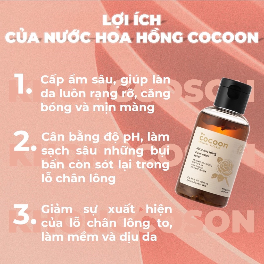 Toner Cocoon Nước Cân Bằng Hoa Hồng Cocoon With Organic Rose 140ml - Khongcoson