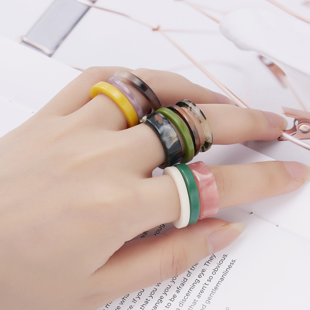 Bộ 10 Nhẫn Nhiều Kích Cỡ 7-8 Có Thể Điều Chỉnh Kích Cỡ
