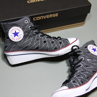 Giày Converse cao cổ vải đen - độn đế CCVD11