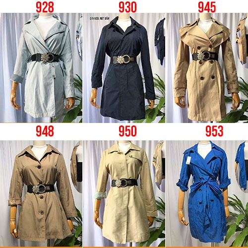 Áo khoác Mangto Kaki nữ hàng thùng tuyển chọn độ dài dưới 85cm (từ qua mông đến trên hoặc ngang gối)