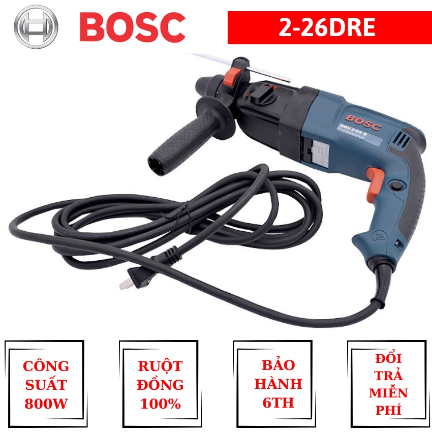 Máy khoan đục 2-26 DRE 3 chức năng khoan bê tông, sắt, tường, gỗ, tôn, máy hoạt động mạnh và lực