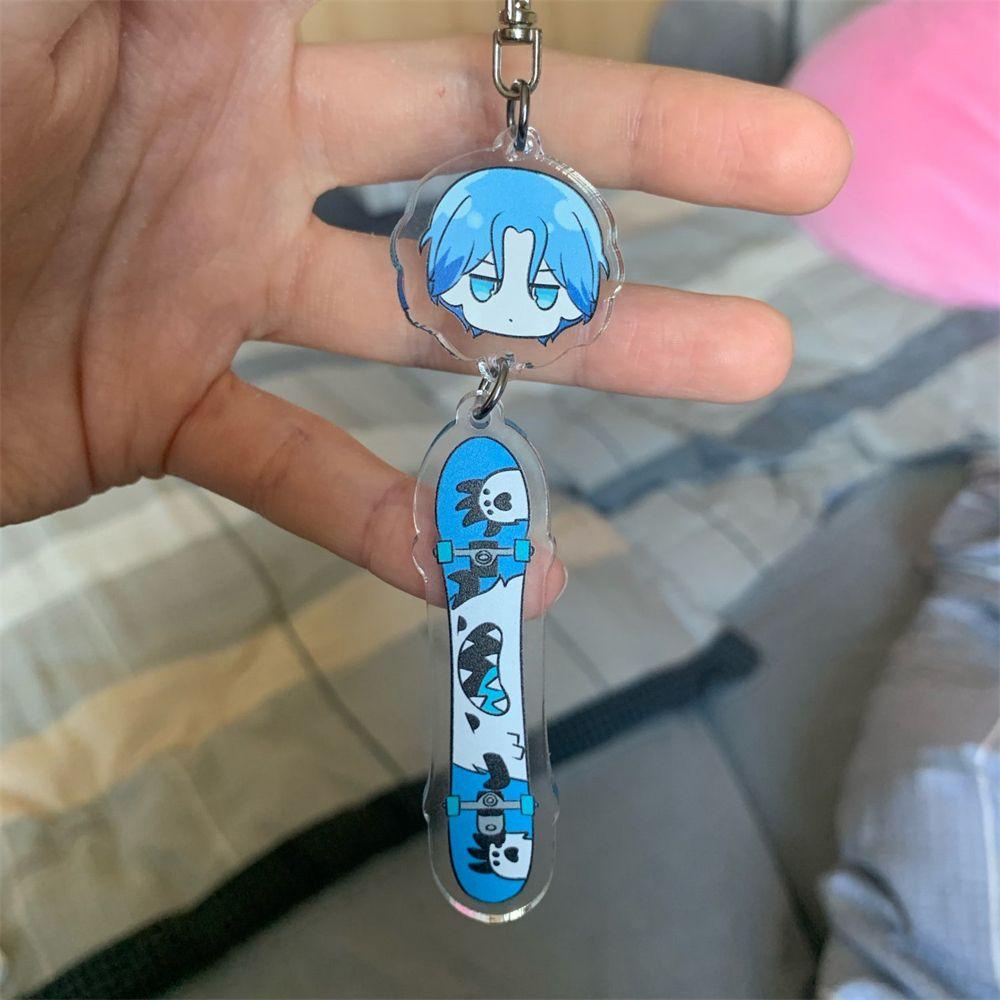 LANFY Móc Chìa Khóa Hình Hoạt Hình SK8 Hai Mặt Bằng Acrylic SK8